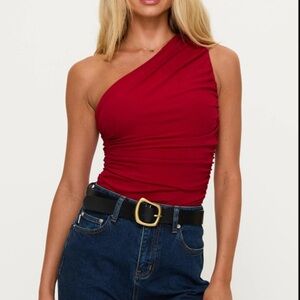 Princess Polly Red One-Shoulder Blouse